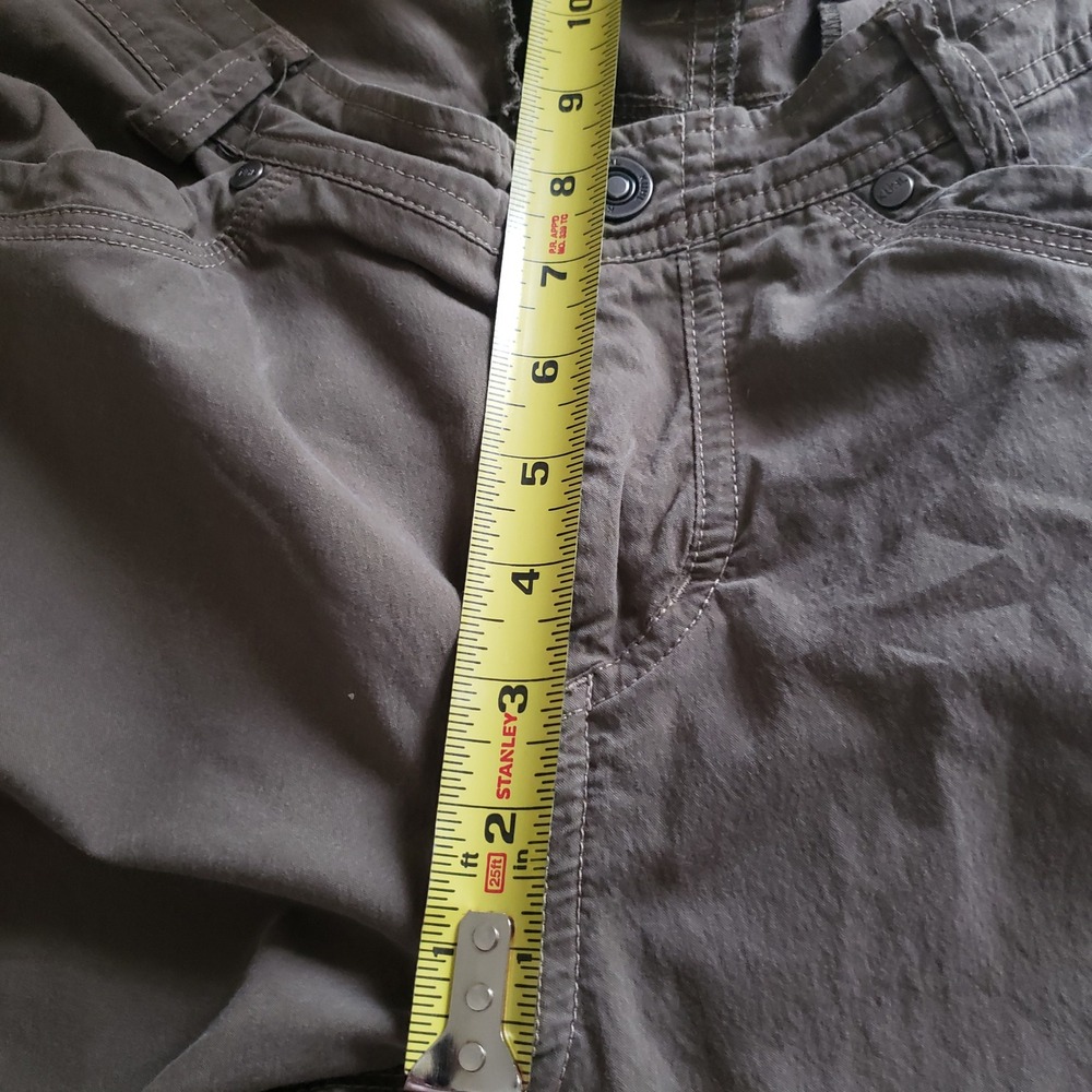 Kuhl Roll Up Convertible‎ Cargo Pants Hiking Travel Outdoor Olive Green Size 10 - Picture 7 of 13